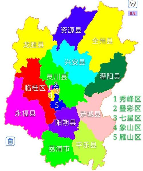 桂林行政区划图的相关图片