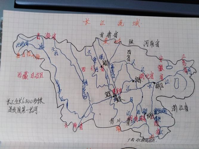 长江流域图手绘的相关图片